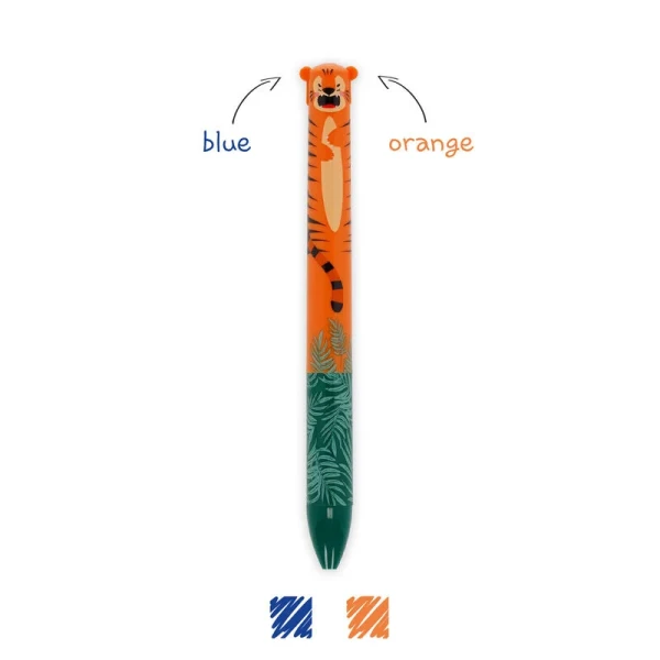 LEGAMI 2 COLOUR BALLPOINT PEN CLICK & CLACK TIGER