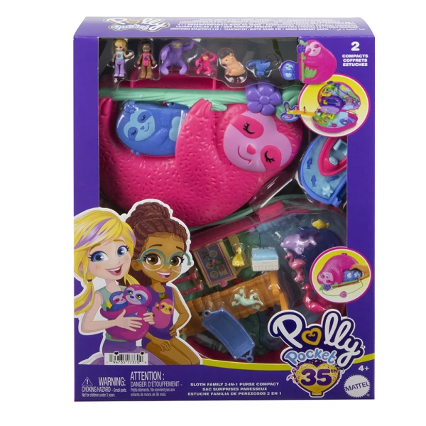 POLLY POCKET SLOTH FAMILY 2-IN-1 PURSE