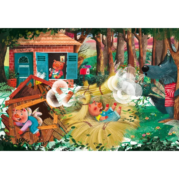 PUZZLE 48 pcs THE THREE PIGS - THE CAT IN SHOES