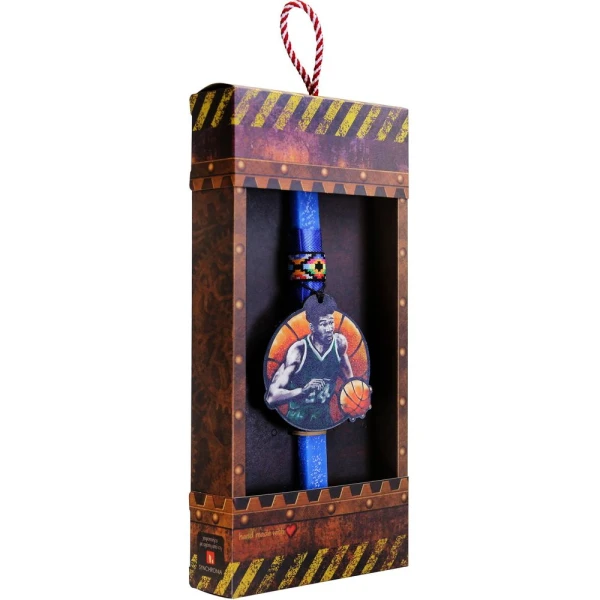 SYNCHRONIA HANDMADE CANDLE 30 cm BASKETBALL - ELECTRIC BLUE