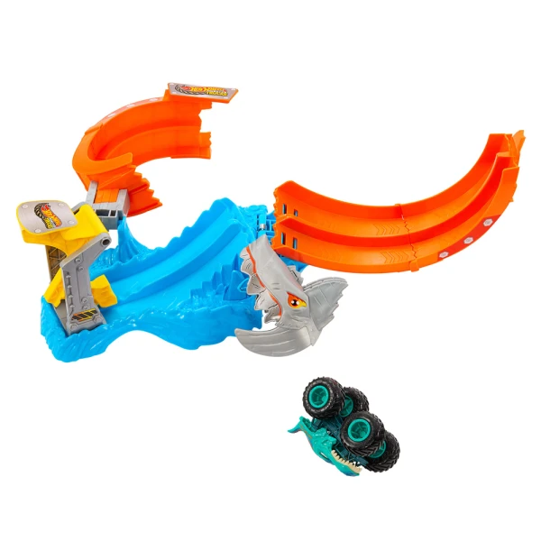 HOT WHEELS MONSTER TRUCKS - SPIRAL SHARK SMASH PLAYSET