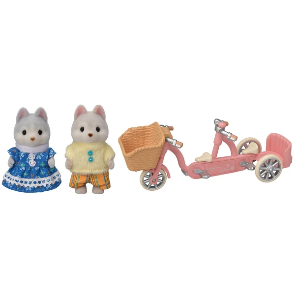 THE SYLVANIAN FAMILIES TANDEM CYCLING SET HUSKY SISTER & BROTHER 5637