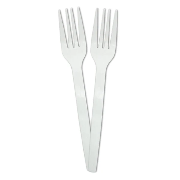KOKLIKO WHITE REUSABLE PLASTIC FORKS 10 pcs