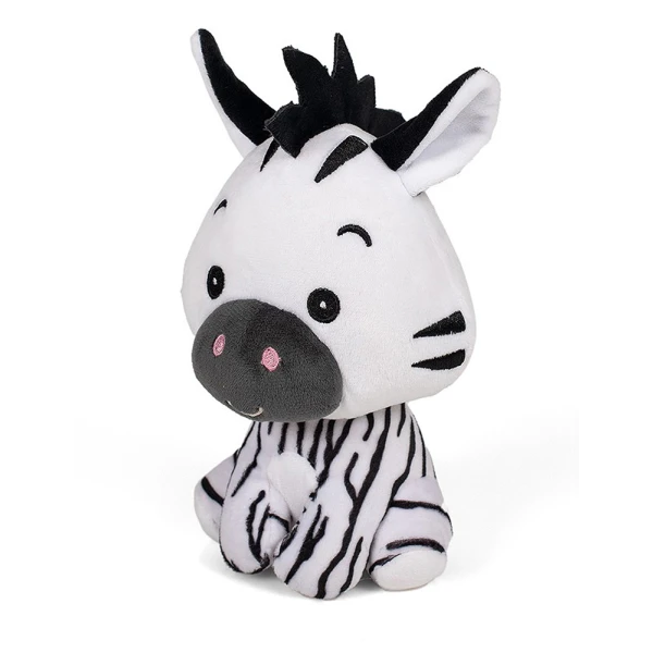 PLUSH ANIMALS 18 cm WITH RATTLE - 6 DESIGNS