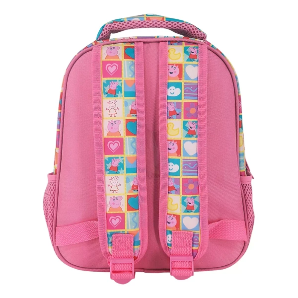 MUST TEAM PRESCHOOL BACKPACK 27X10X31 cm WITH 2 COMPARTMENTS PEPPA PIG SMILE PLAY JUMP