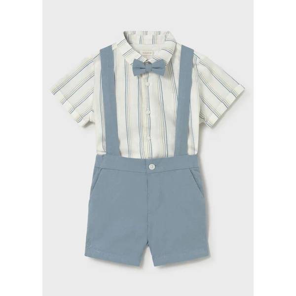 MAYORAL SET BERMUDA PANTS LINEN 3 PIECES PETROL 