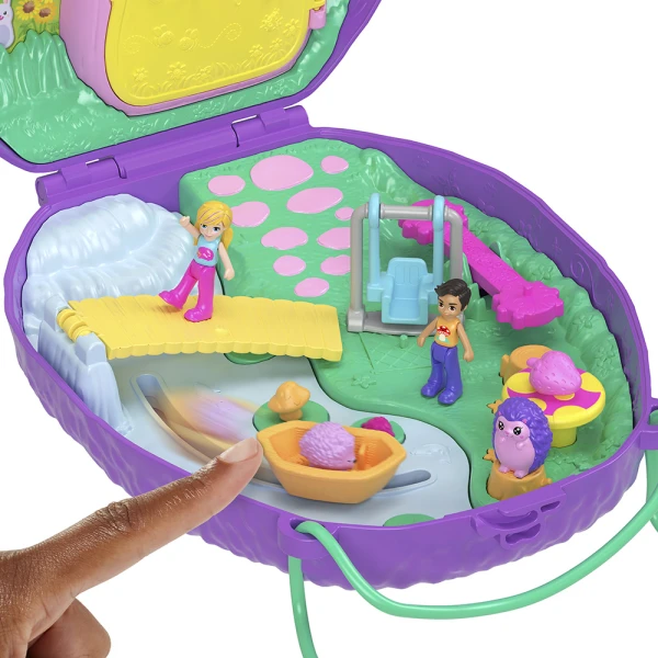 POLLY POCKET ΜΙΝΙ ΤΡΕΝΤΙ ΤΣΑΝΤΑΚΙ - HEDGEHOG MOM & BABY