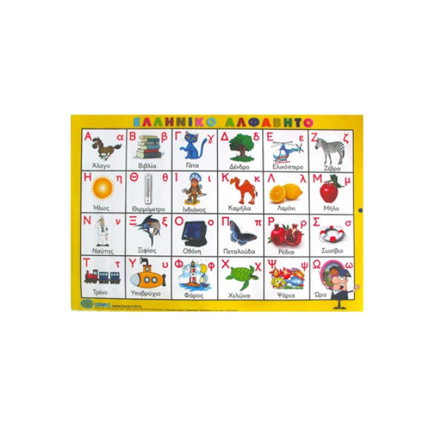 PLASTICIZED POSTER ALPHABET 68X44 cm