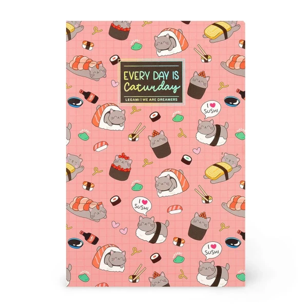 LEGAMI NOTEBOOK A5 LINED MEDIUM - SUSHI CAT