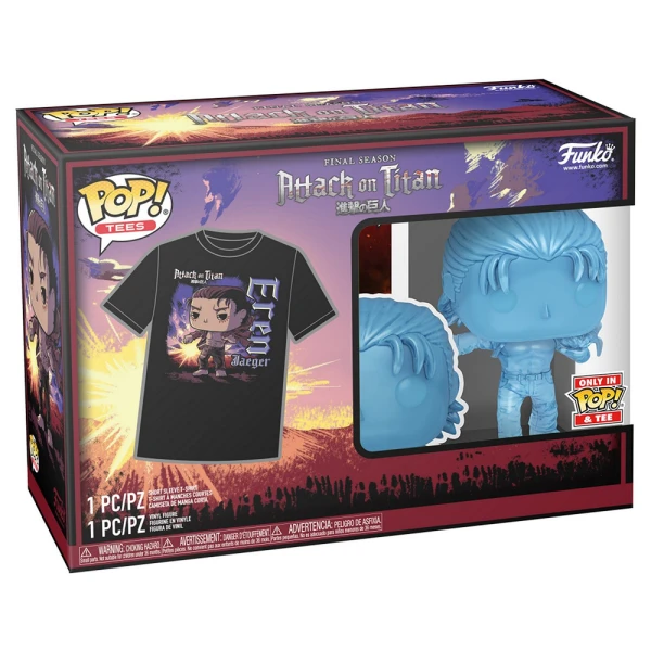 FUNKO POP & TEE! ΕΝΗΛΙΚΩΝ ATTACK ON TITAN FINAL SEASON ΦΙΓΟΥΡΑ ΒΙΝΥΛΙΟΥ EREN JAEGER (WITH MARKS) ΚΑΙ ΜΠΛΟΥΖΑΚΙ (MEDIUM)
