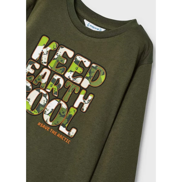 MAYORAL BLOUSE LONG SLEEVES NEON DETAILS KHAKI