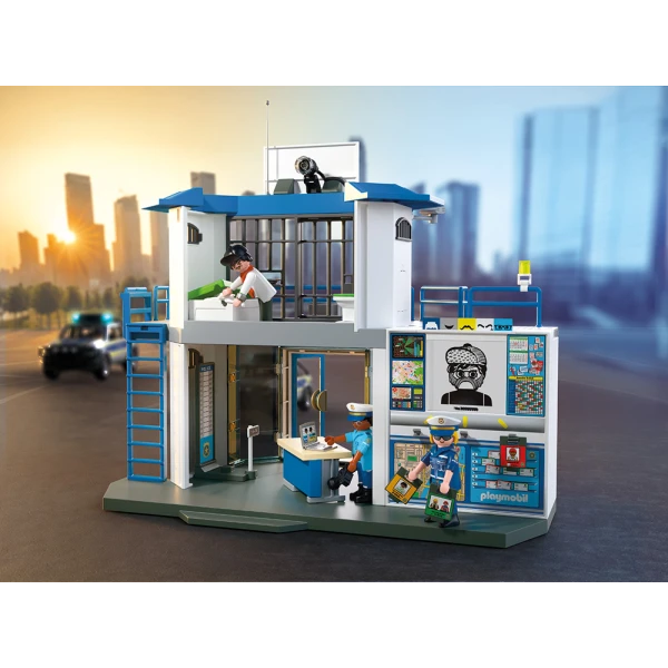 PLAYMOBIL CITY ACTION POLICE STATION WITH INVESTIGATION ROOM