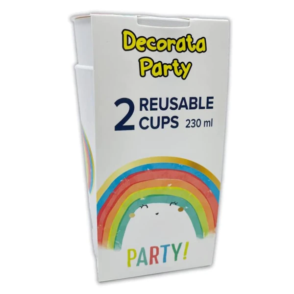 ΠΟΤΗΡΙ ΠΟΛΛΑΠΛΩΝ ΧΡΗΣΕΩΝ 230ml 2 τεμ. RAINBOW PARTY