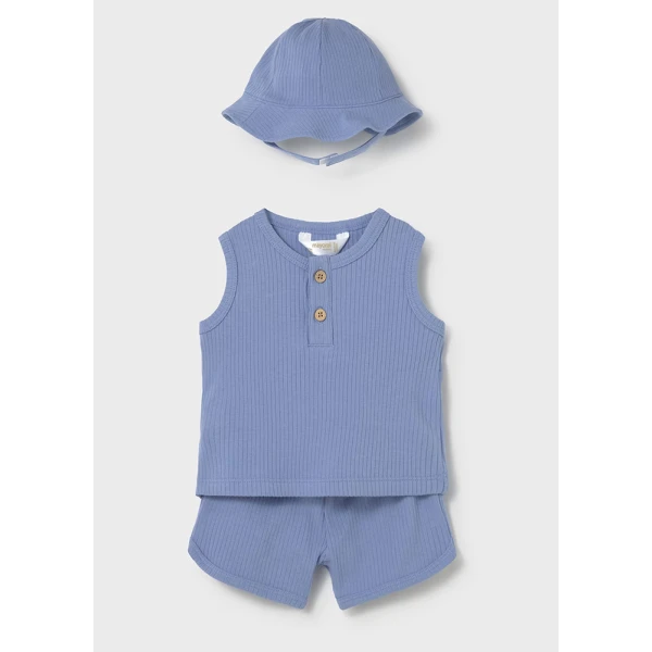 MAYORAL SET PANTS SHORT AND HAT BLUE 