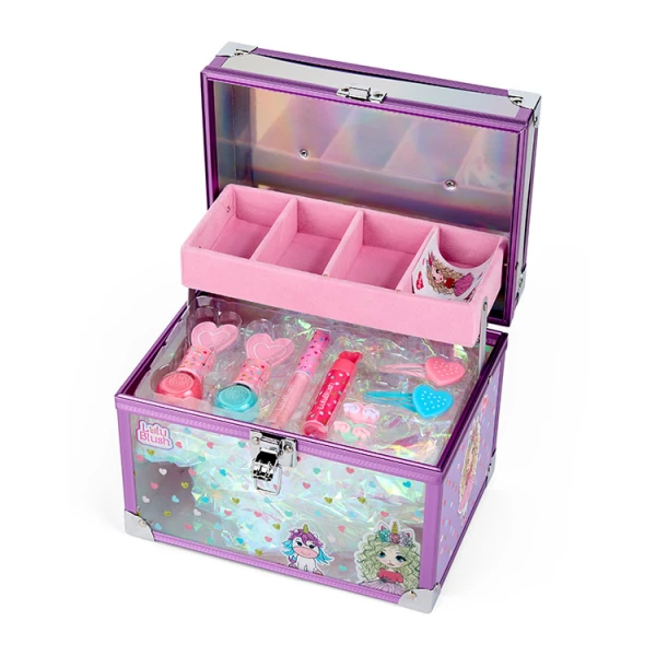 LULU BLUSH KIDS TRANSPARENT CASE WITH MAKEUP SET