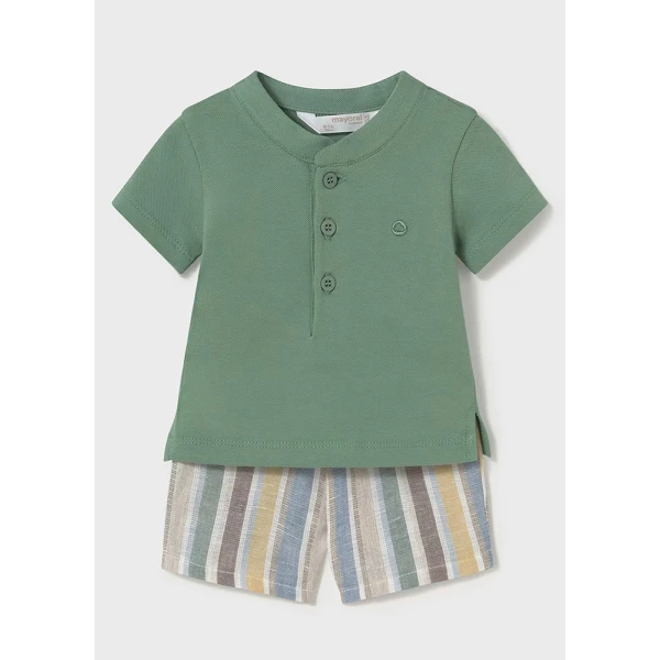 MAYORAL SET TROUSERS SHORT AND POLO GREEN