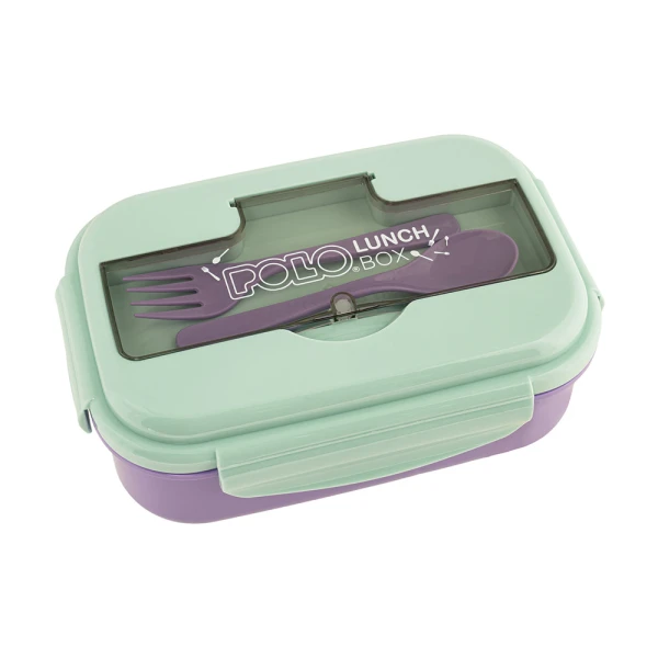 POLO 2026 PLASTIC LUNCH BOX WITH DIVIDER 1100ml VIOLET-LIGHT CYAN