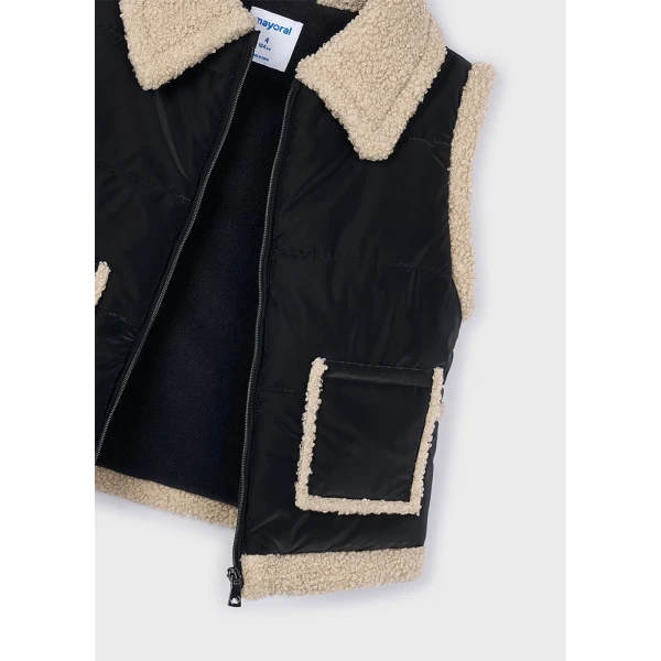 MAYORAL VEST CONTRASTS SHEEP BLACK 