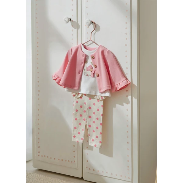MAYORAL SET LEGGINGS 3 PIECES LIGHT SALMON
