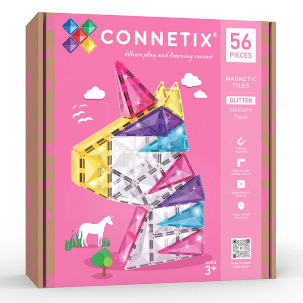 CONNETIX MAGNETIC TILES GLITTER UNICORN PACK 56 pcs