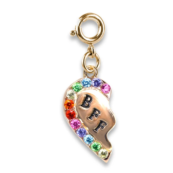 CHARM IT GOLD BFF BROKEN HEART CHARM