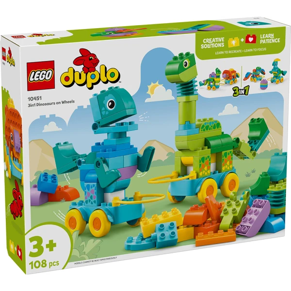 LEGO® DUPLO® TOWN 3ΣΕ1 ΔΕΙΝΟΣΑΥΡΟΙ ΣΕ ΤΡΟΧΟΥΣ