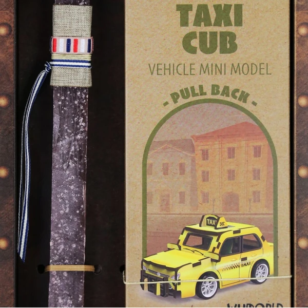 SYNCHRONIA ΧΕΙΡΟΠΟΙΗΤΗ ΛΑΜΠΑΔΑ 30 εκ. ΞΥΛΙΝΟ ΜΟΝΤΕΛΟ PULL BACK - TAXI