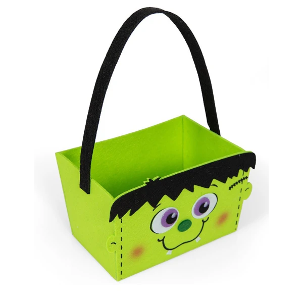 HALLOWEEN BASKET 21 cm TRICK OR TREAT - 3 DESIGNS