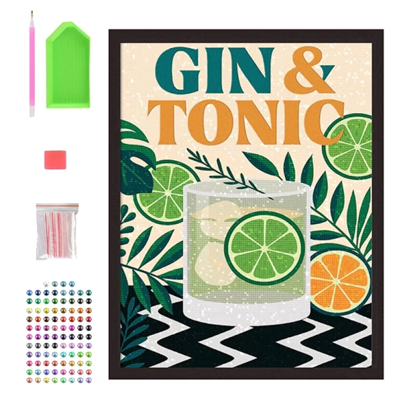 SPLAT PLANET ΣΕΤ DIAMOND PAINTING ΣΕ ΚΑΜΒΑ ΜΕ ΤΕΛΑΡΟ 30Χ40 εκ. GIN & TONIC