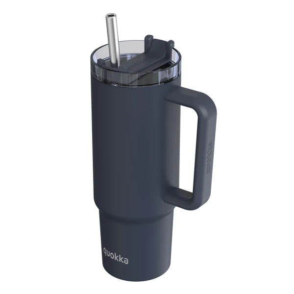 QUOKKA STAINLESS STEEL THERMAL RAMBLER ΚΟΥΠΑ ΜΕ ΚΑΛΑΜΑΚΙ 950ml - BLACK