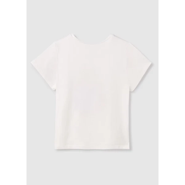 MAYORAL SHORT SLEEVES BLOUSE GRAPHIC ECRU