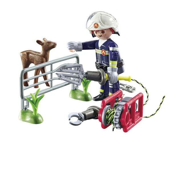 PLAYMOBIL CITY ACTION FIREFIGHTING MISSION ANIMAL RESCUE