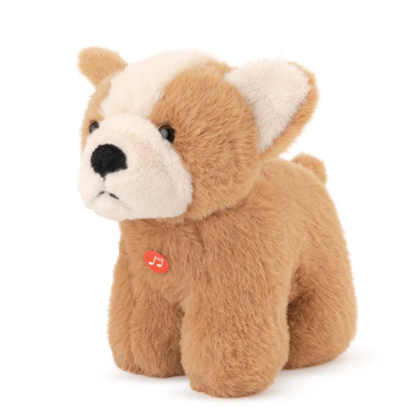 AMEK PLUSH BEIGE DOG 18 cm WITH SOUND