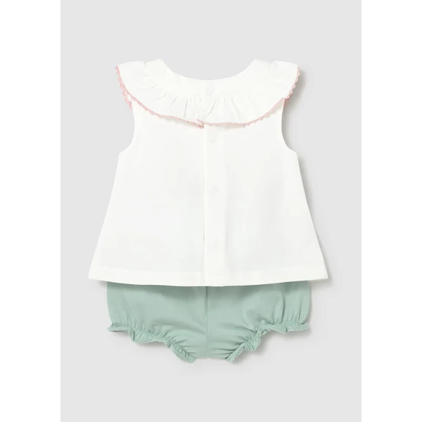 MAYORAL SET PANTS SHORT 4 PIECES AQUA 