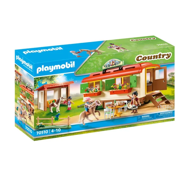 PLAYMOBIL COUNTRY ΚΑΤΑΣΚΗΝΩΣΗ ΜΕ ΤΡΟΧΟΣΠΙΤΟ ΚΑΙ ΠΟΝΥ