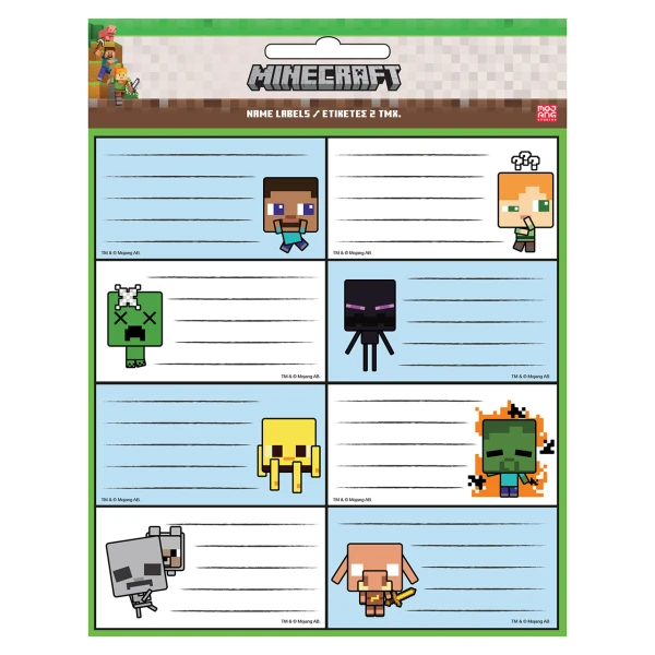 STICKER LABELS 2 pcs MINECRAFT