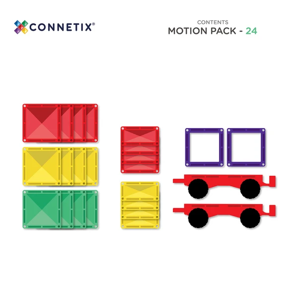 CONNETIX MAGNETIC TILES RAINBOW MOTION PACK 24 pcs