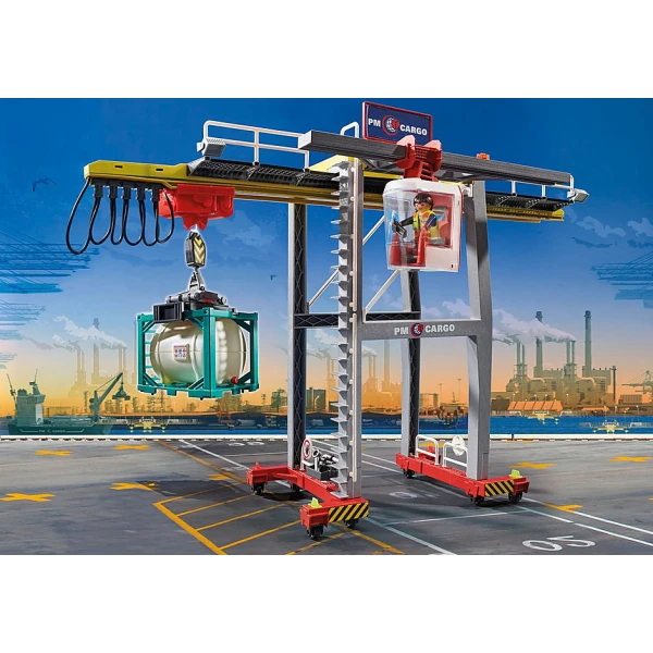 PLAYMOBIL CITY ACTION CARGO CRANE WITH CONTAINER