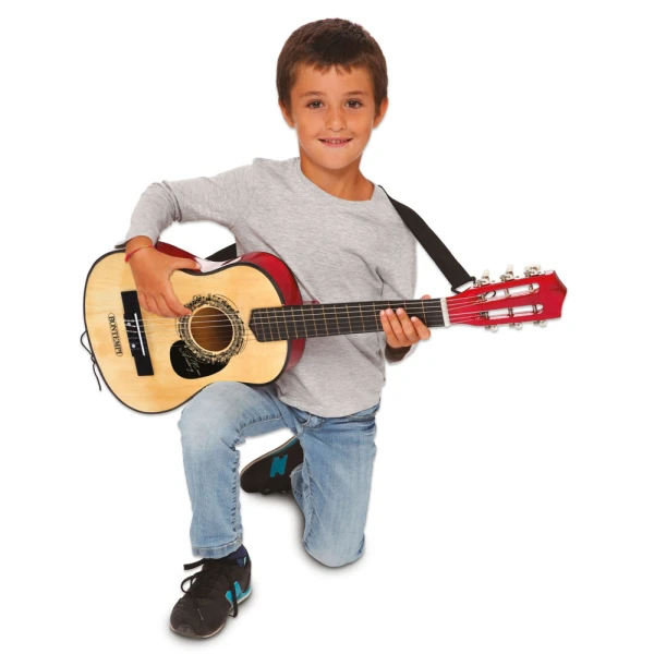 BONTEMPI WOODEN GUITAR 75 cm WITH SHOULDER STRAP AND CARRY BAG