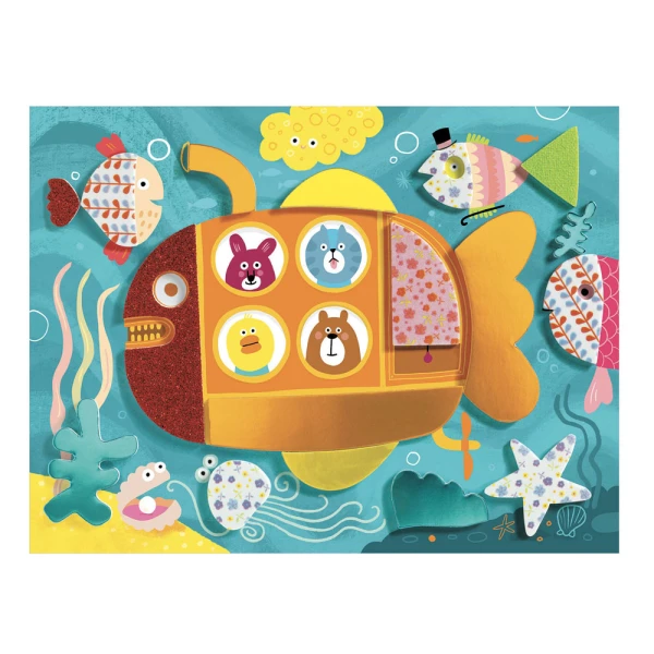 DJECO FOAM STICKER COLLAGE - ANIMAL TEA PARTY