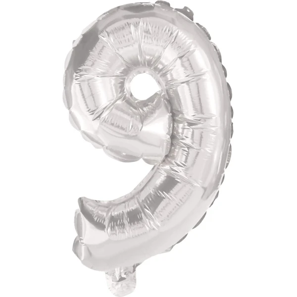 BALLOON SILVER FOIL 10 cm No 9