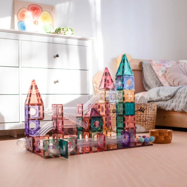 CONNETIX MAGNETIC TILES PASTEL BALL RUN PACK 106 pcs