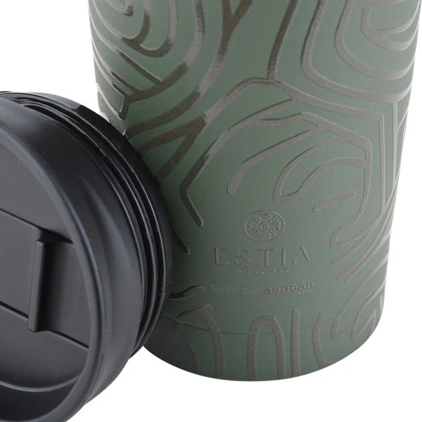 ESTIA HOME ART TRAVEL MUG 350ml - OLIVE FLOW