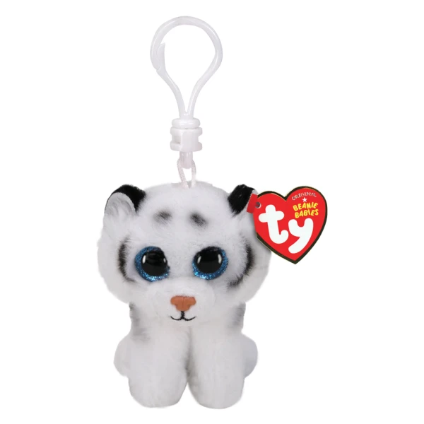 TY BEANIE BOOS TUNDRA PLUSH CLIP TIGER WHITE 8.5CM