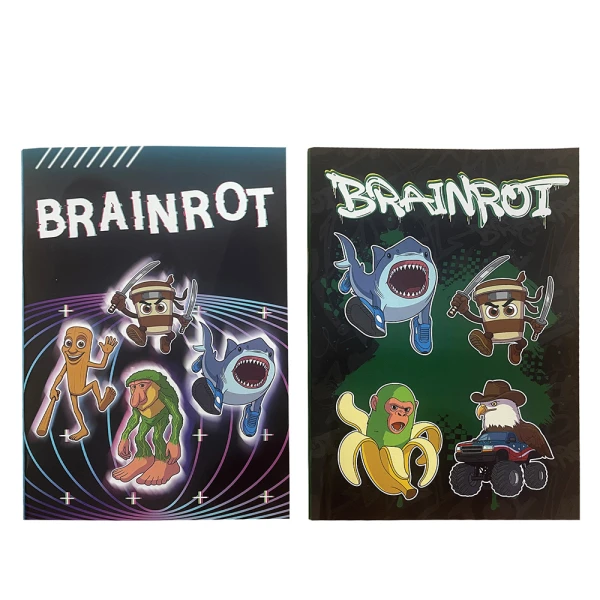 STAPLED NOTEBOOK 17X25 cm 40 SHEETS TOIKIDO BRAINROT - 2 DESIGNS