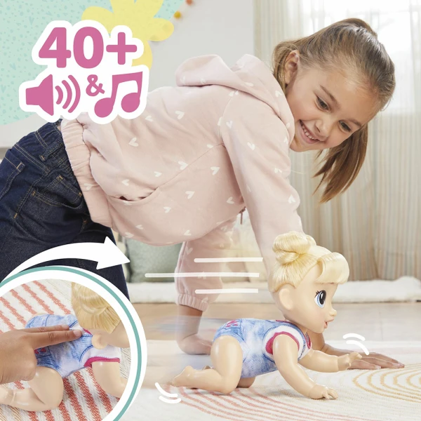 BABY ALIVE ΚΟΥΚΛΑ CRAWL \'N PLAY - HARPER HUGS