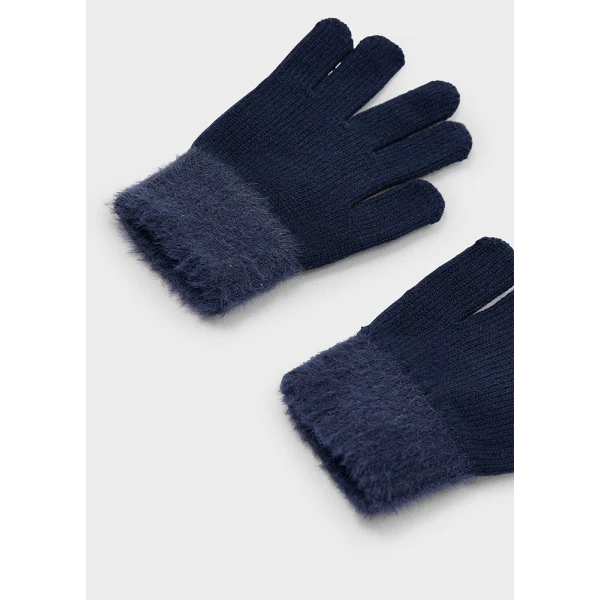 MAYORAL GLOVES KNITTED FUR NAVY BLUE