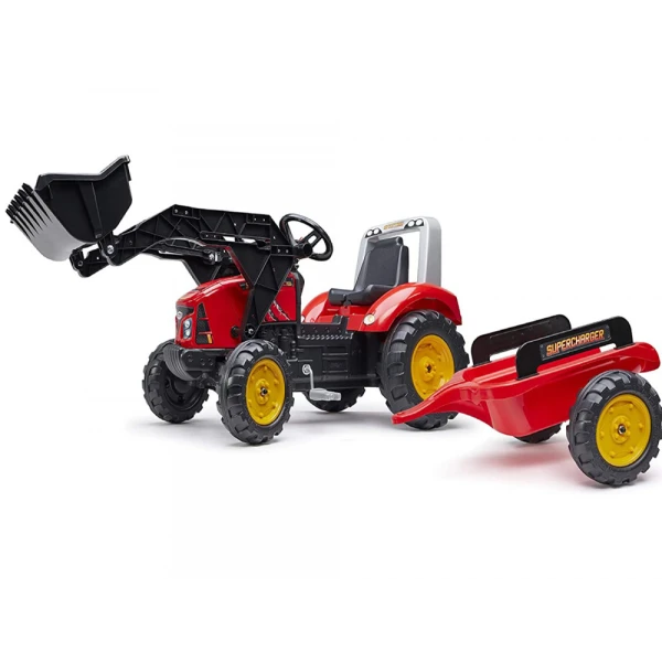 FALK RED SUPERCHARGER TRACTOR WITH TRAILER