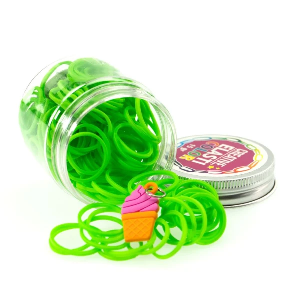 JAR WITH RUBBER BANDS & DECORATIVES GIRABRILLA