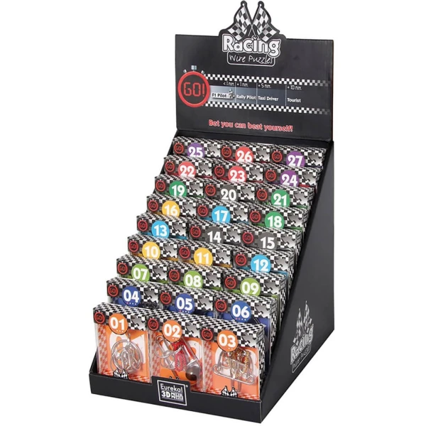 EUREKA RACING WIRE PUZZLE - 27 DESIGNS